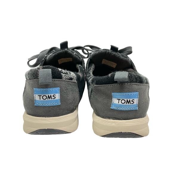 Toms | Del Rey SZ 7.5 Black White Tribal Fabric Lace Up Fashion Sneakers - Picture 2 of 10